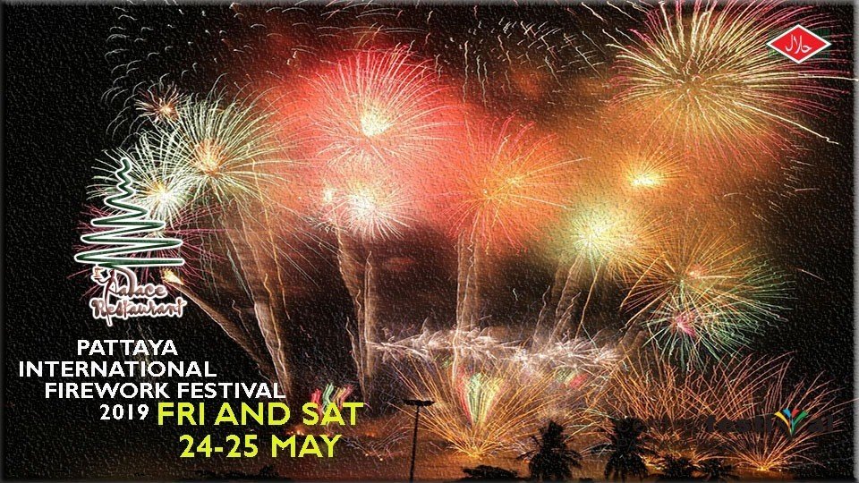 Pattaya International Fireworks Festival 2019 - Palace Restaurant at 4th floor Central Festival Pattaya Beach